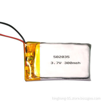 pl502535 Lithium Polymer Battery, 300mAh, 5*25*35mm (T*W*L)